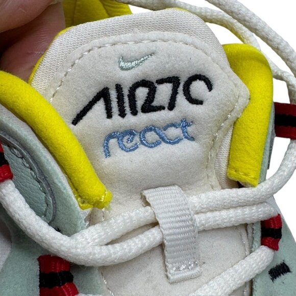 Nike Air Max 270 React White Blue Red Yellow Women’s Size 7 Running Sneakers - Picture 11 of 14